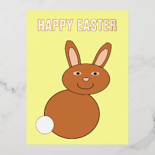 Happy Easter Bunny Custom Foil Holiday Postcard