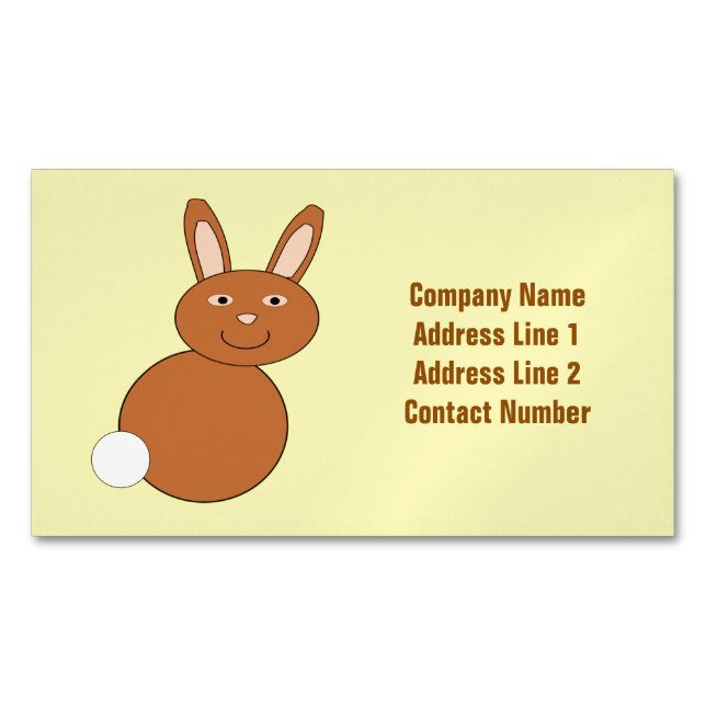 Happy Easter Bunny Custom Magnetic Business Card (Front)