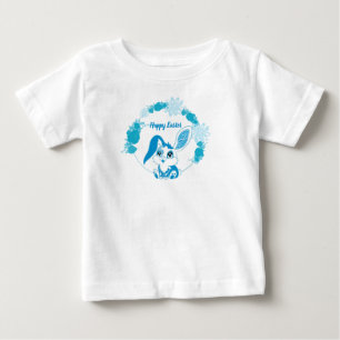 Happy Easter Bunny Cute Blue Kawaii Baby T-Shirt
