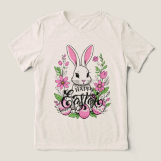 Happy Easter Bunny (dark Pink) Tri-Blend Shirt