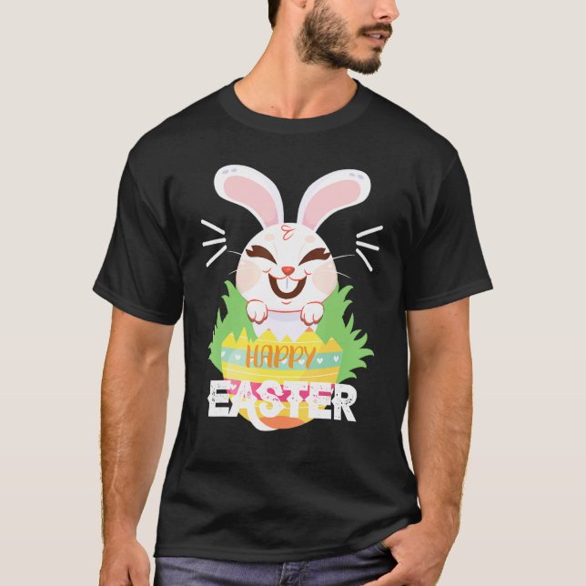 Happy Easter Bunny Design T-Shirt (Front)