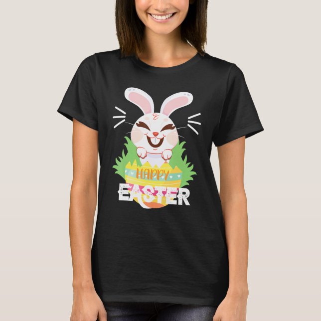 Happy Easter Bunny Design T-Shirt (Front)