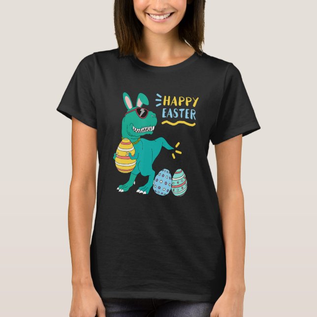 Happy Easter Bunny Dinosaur Rabbit Kids Dino  Outf T-Shirt (Front)