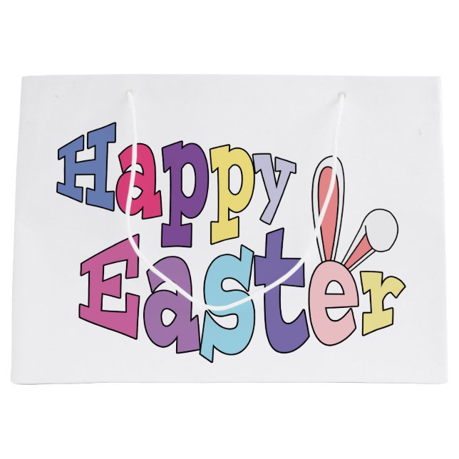 Happy Easter Bunny Ears Gift Bag (Front)
