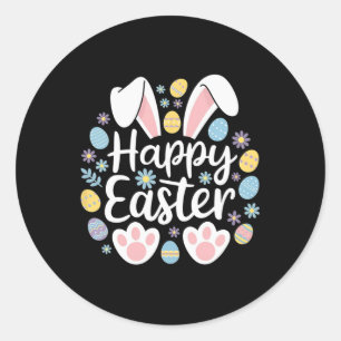 Happy Easter Bunny Easter Egg Hunt Squad Easter Wo Classic Round Sticker