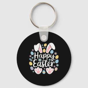 Happy Easter Bunny Easter Egg Hunt Squad Easter Wo Keychain