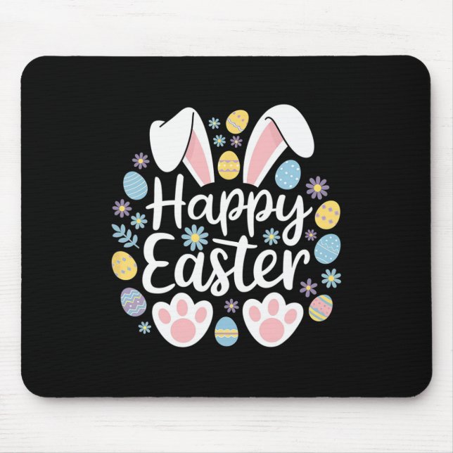 Happy Easter Bunny Easter Egg Hunt Squad Easter Wo Mouse Pad (Front)