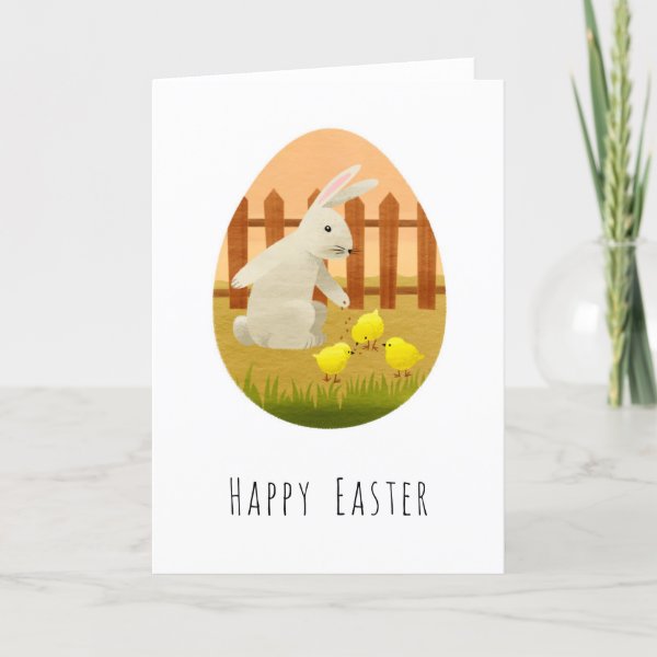 Happy Easter Bunny Egg Chicks