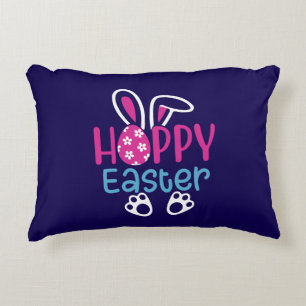 Happy Easter Bunny Egg Cute Spring Design Accent Pillow