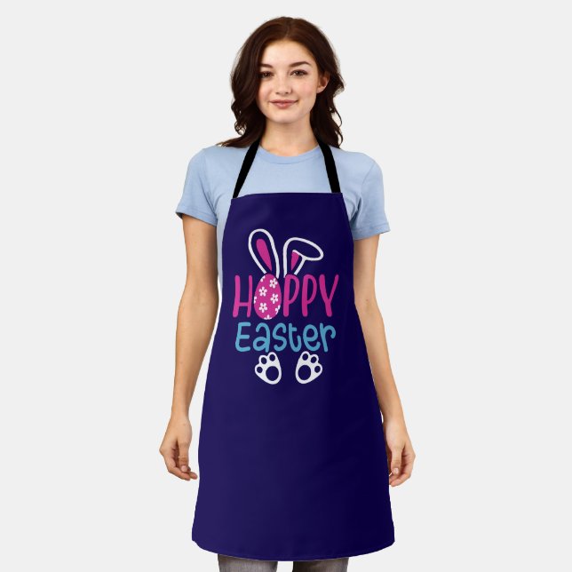 Happy Easter Bunny Egg Cute Spring Design Apron (Worn)