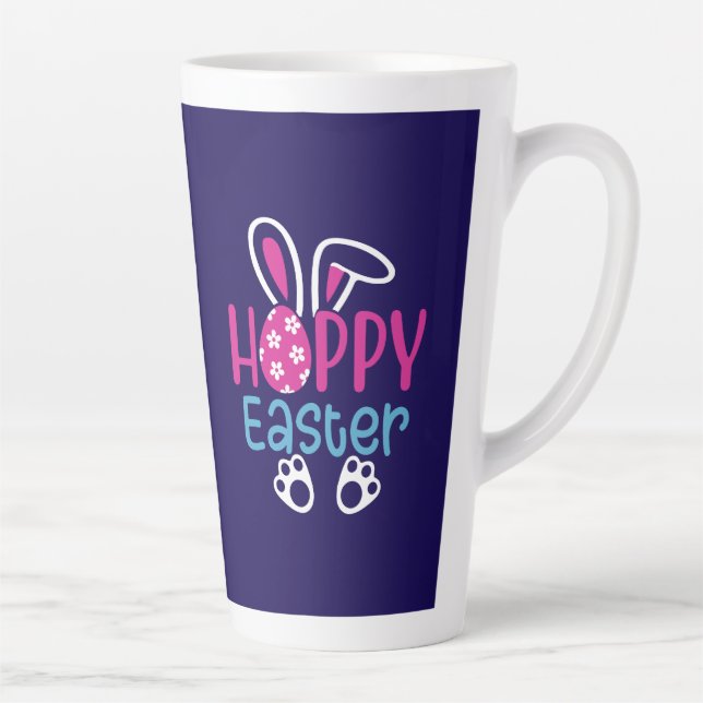 Happy Easter Bunny Egg Cute Spring Design Latte Mug (Right)
