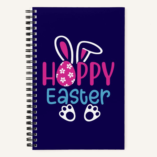 Happy Easter Bunny Egg Cute Spring Design Notebook (Front)