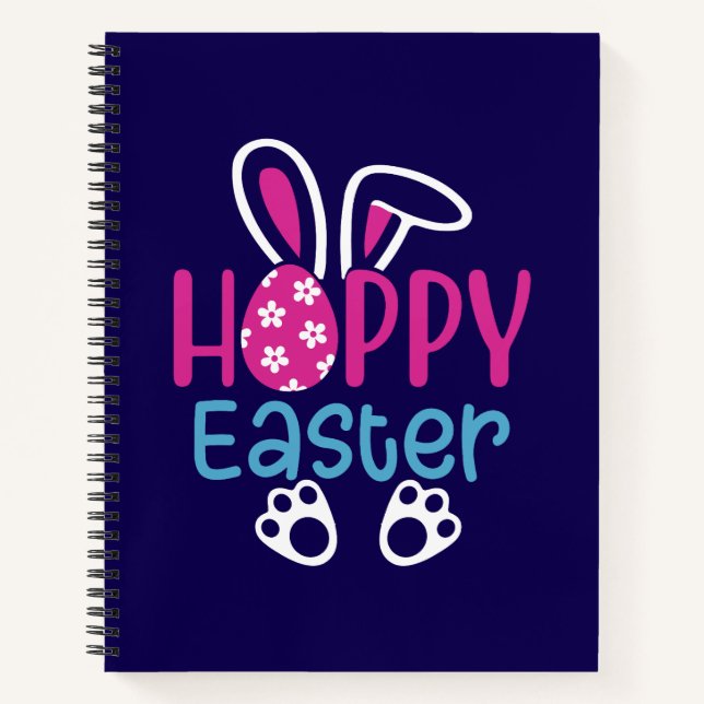 Happy Easter Bunny Egg Cute Spring Design Notebook (Front)