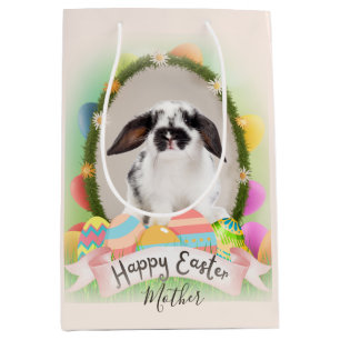 Happy Easter bunny, egg design Medium Gift Bag