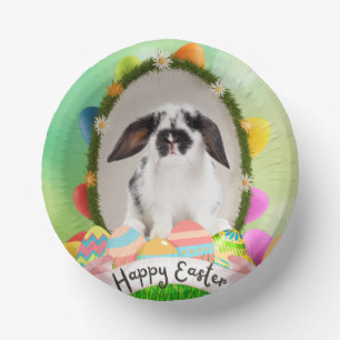 Happy Easter bunny, egg design Paper Plate