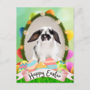 Happy Easter bunny, egg design Postcard