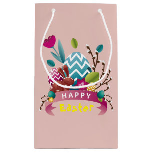 Happy Easter bunny, egg design  Small Gift Bag