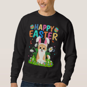 Happy Easter Bunny Egg Funny Akita Inu Dog Easter Sweatshirt