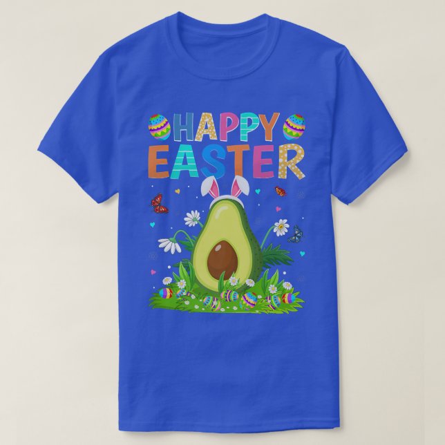 Happy Easter Bunny Egg Funny Avocado Easter Sunday T-Shirt (Design Front)