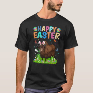 Happy Easter Bunny Egg Funny Bison Easter Sunday  T-Shirt