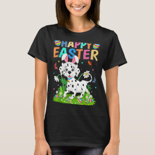 Happy Easter Bunny Egg Funny Dalmatian Dog Easter  T-Shirt