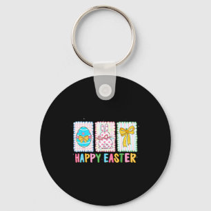 Happy easter bunny egg funny for kids boy girl keychain