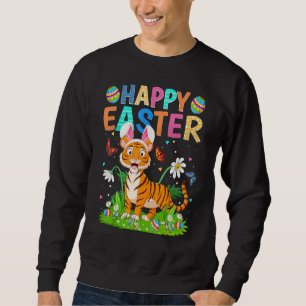 Happy Easter Bunny Egg Funny Tiger Easter Sunday Sweatshirt