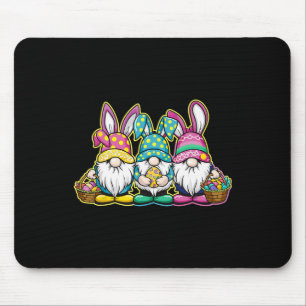 Happy Easter Bunny Egg Hunting And Bysket Gnome Ea Mouse Pad