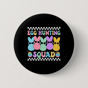 Happy Easter Bunny Egg Hunting Squad Crew Family B 2 Inch Round Button