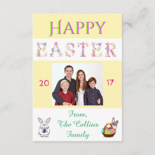 Happy Easter Bunny Family Photo Card Customize