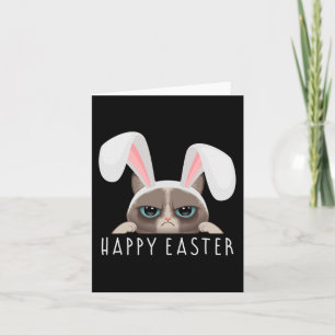 Happy Easter Bunny Fun Pajama Dress Cat Party Rabb Card