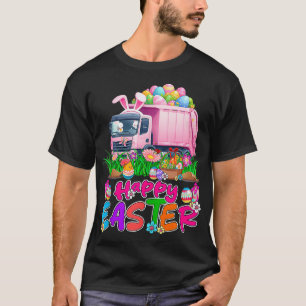 Happy Easter Bunny Garbage Truck rying Chocolate E T-Shirt