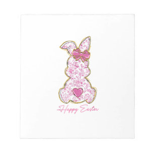 Happy Easter Bunny Girls Easter Women Pink Floral  Notepad