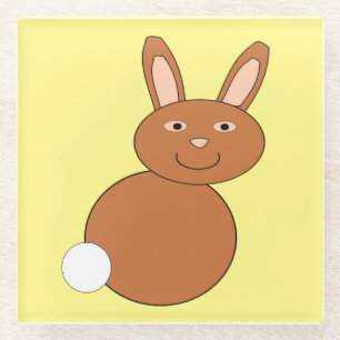 Happy Easter Bunny Glass Coaster