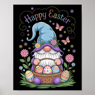 Happy Easter Bunny Gnome Hug Easter Eggs Gnome Lov Poster