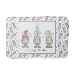 Happy Easter Bunny Gnomes Bath Mat