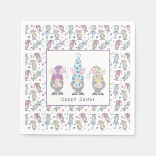 Happy Easter Bunny Gnomes Napkin