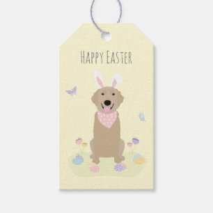 Happy Easter Bunny Golden Retriever Gift Tags