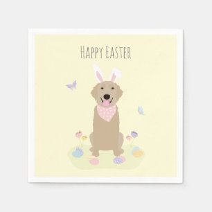 Happy Easter Bunny Golden Retriever Napkin