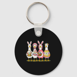 Happy Easter Bunny Goose Spring Holiday Women Girl Keychain