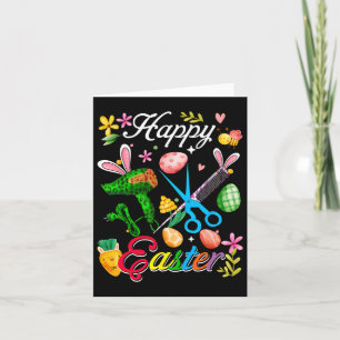 Happy Easter Bunny Hair Stylist Tools Job Team Hun Card
