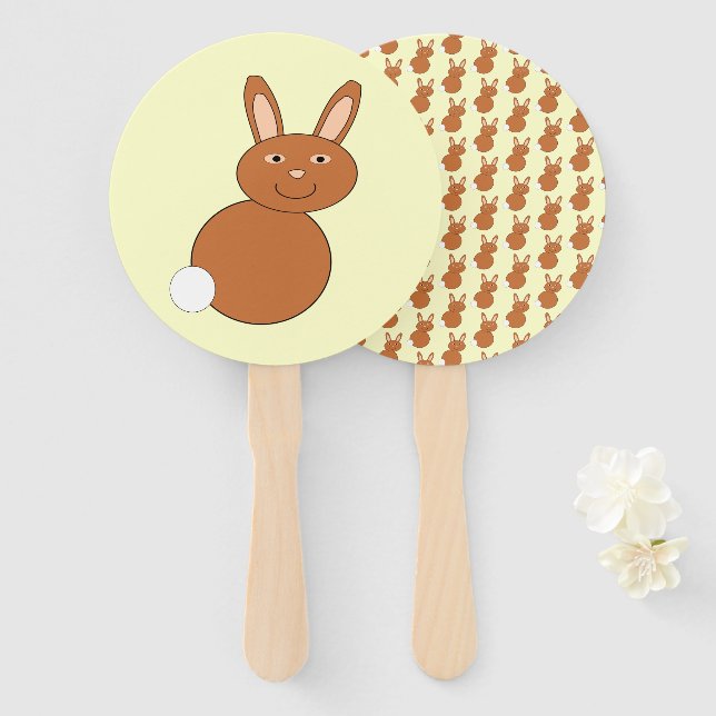 Happy Easter Bunny Hand Fan (Front and Back)