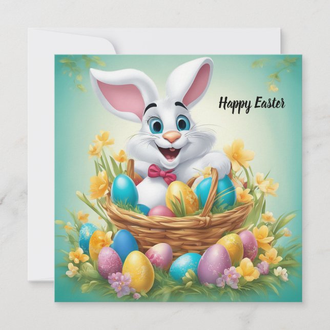 Happy Easter Bunny Holiday Card (Front)