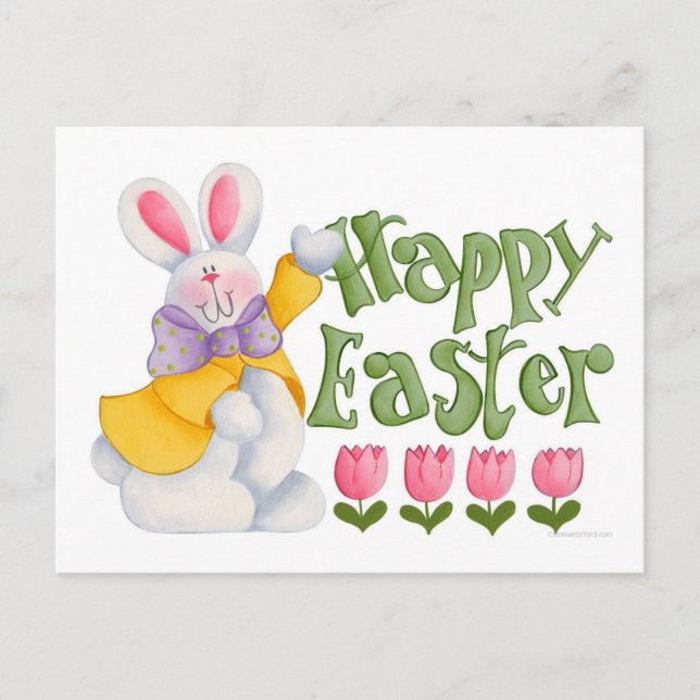 Happy Easter Bunny Holiday Postcard (Front)