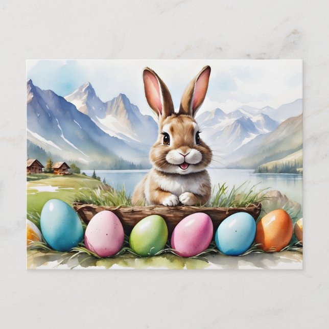 Happy Easter Bunny Holiday Postcard (Front)