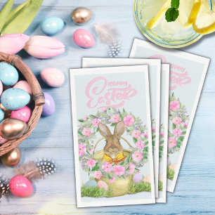 Happy Easter Bunny in a Bucket Napkin