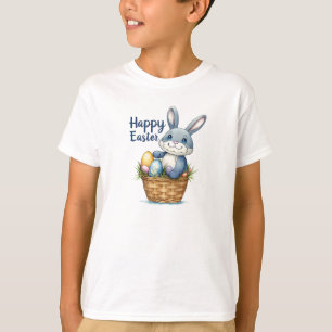 Happy Easter, Bunny In Egg Basket Kids T-Shirt