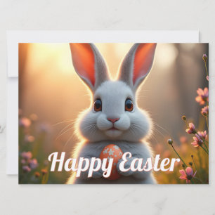 Happy Easter Bunny in the Magic of Spring