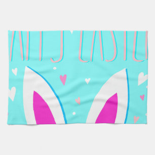 happy easter bunny kitchen towel
