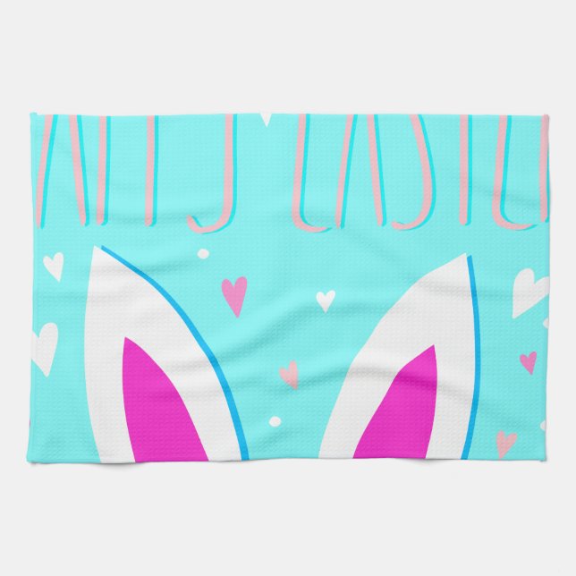 happy easter bunny kitchen towel (Horizontal)